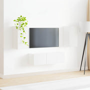 TV-Wandregal-Set 4 stk. Weiß Holzwerkstoff