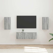 TV-Wandregal-Set 4 stk. Graues Sonoma Holzwerkstoff