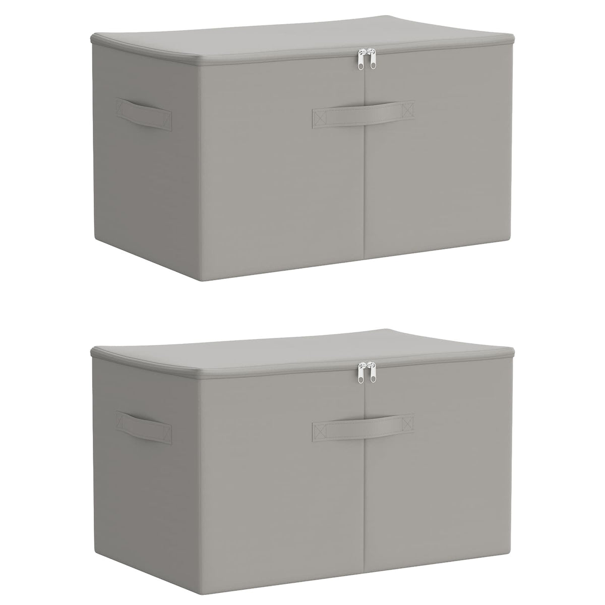 Aufbewahrungsbox 2 stk. Vliesstoff 55 x 35 x 32 cm 61,6 L Grau