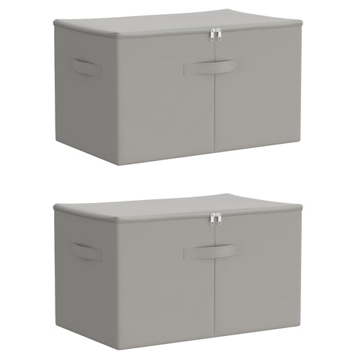 Aufbewahrungsbox 2 stk. Vliesstoff 55 x 35 x 32 cm 61,6 L Grau