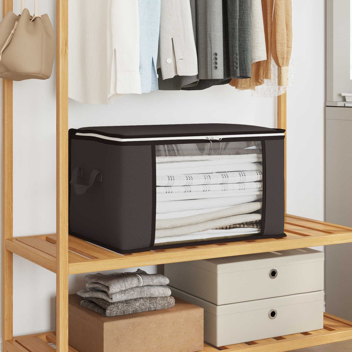 Aufbewahrungsboxen mit Sichtfenster 2er-Set – Anthrazit, 90,3 L
