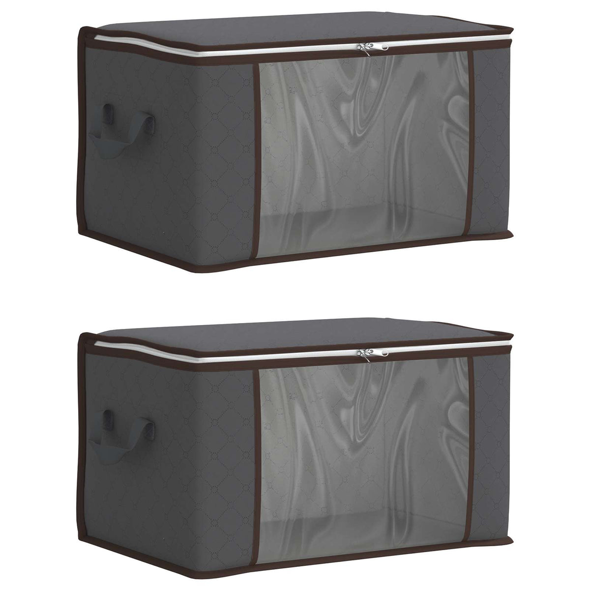 Aufbewahrungsboxen mit Sichtfenster 2er-Set – Anthrazit, 90,3 L