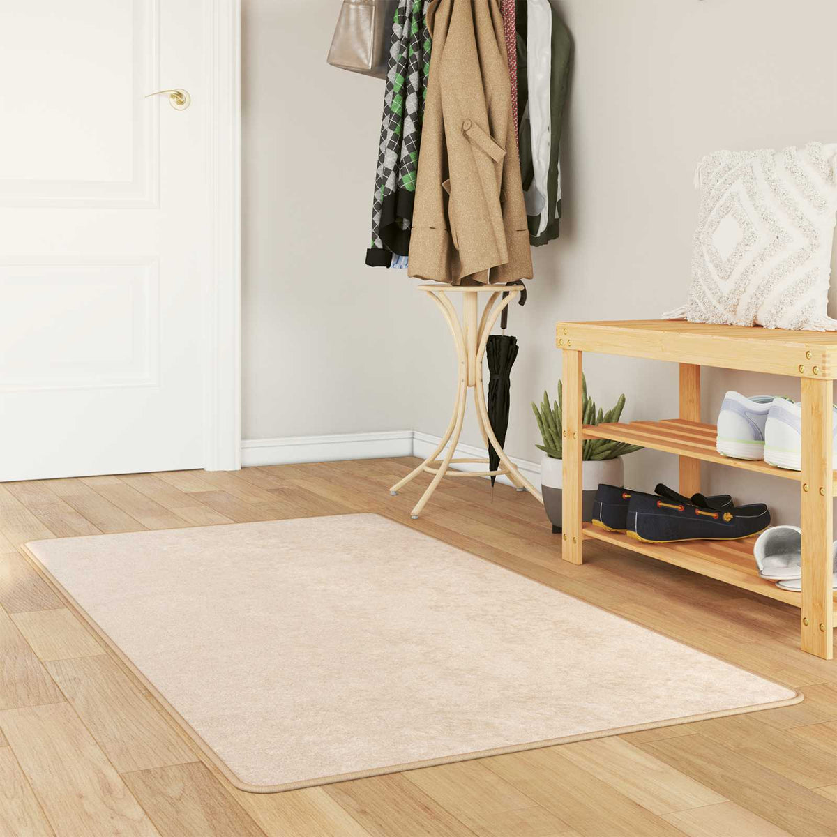 Teppichläufer MARSA Creme 100 × 200 cm Polyester und PVC