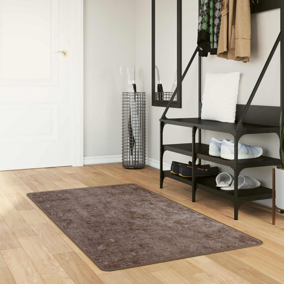 Teppichläufer MARSA Grau 80 × 150 cm Polyester und PVC