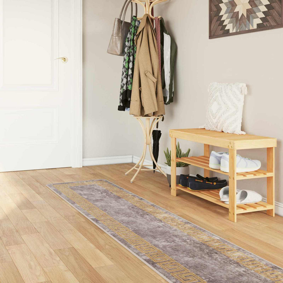 Teppichläufer MARSA Grau 50 × 450 cm Polyester und PVC