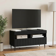 LED-TV-Schrank Schwarz Holzwerkstoff