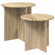 Beistelltisch-Set 2 stk. Sonoma-Eiche Ø 45 x 45 cm