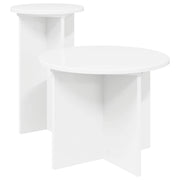 Beistelltisch-Set 2 Stk. Weiß Ø 45 x 35 cm Holzwerkstoff