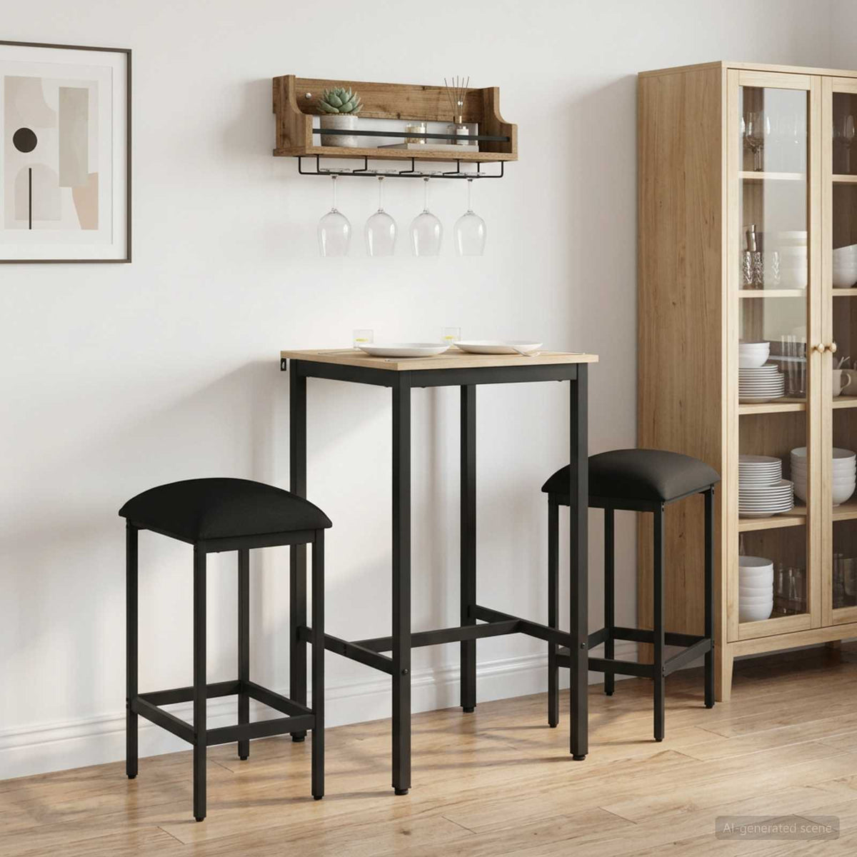 Barhocker 2 stk. Schwarz 40 x 32 x 74 cm Holzwerkstoff