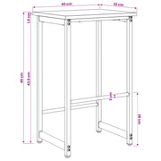 Barhocker Artisan-Eiche 40 x 32 x 64 cm Holzwerkstoff