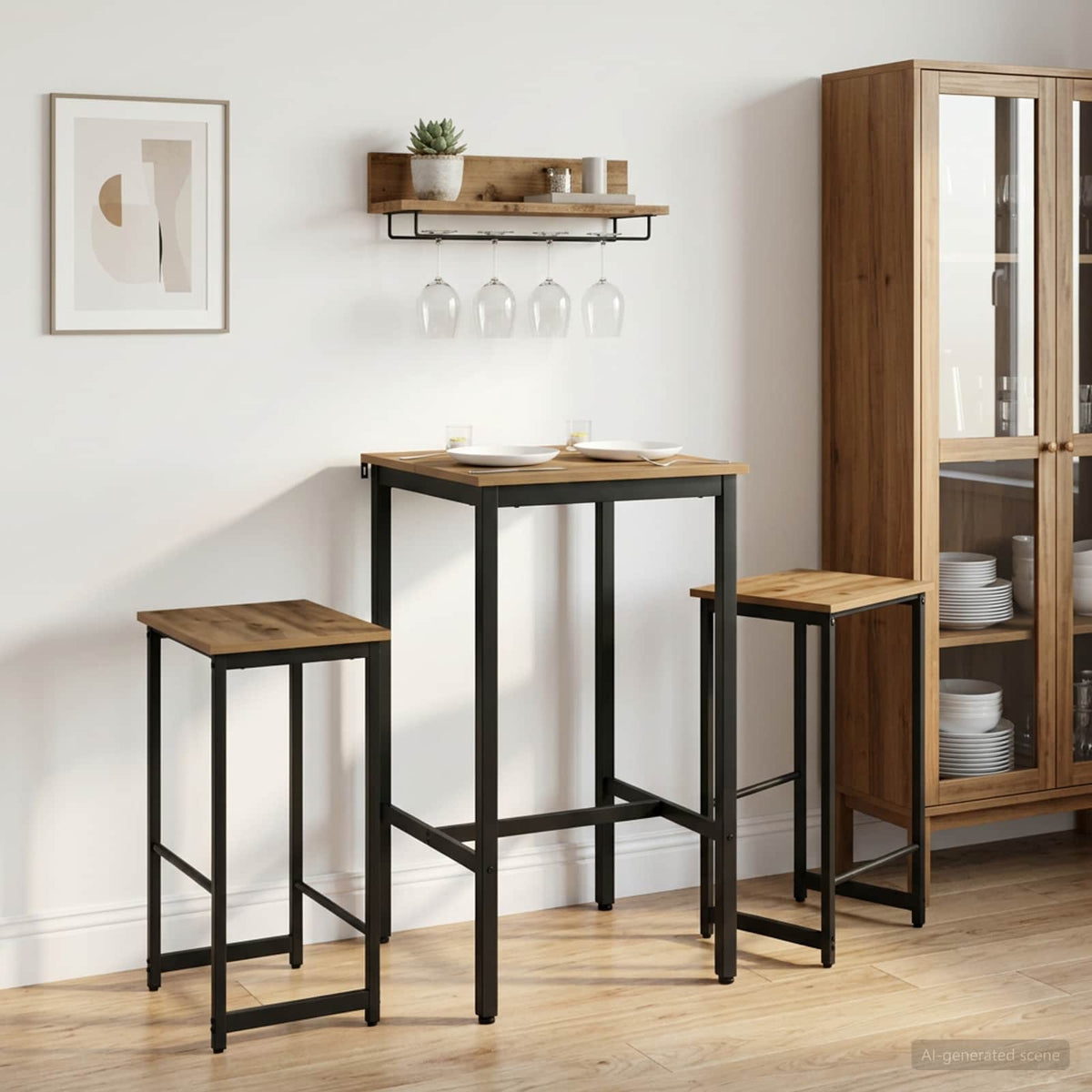 Barhocker 2 stk. Artisan-Eiche 40 x 32 x 64 cm Holzwerkstoff