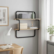 Wandregal mit 2 Ebenen Sonoma-Eiche 80 x 24,5 x 61 cm