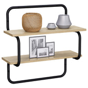Wandregal mit 2 Ebenen Sonoma-Eiche 80 x 24,5 x 61 cm