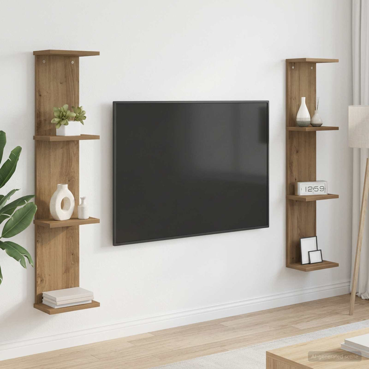Wandregal 2 stk. Artisan-Eiche 22 x 15 x 100 cm Holzwerkstoff