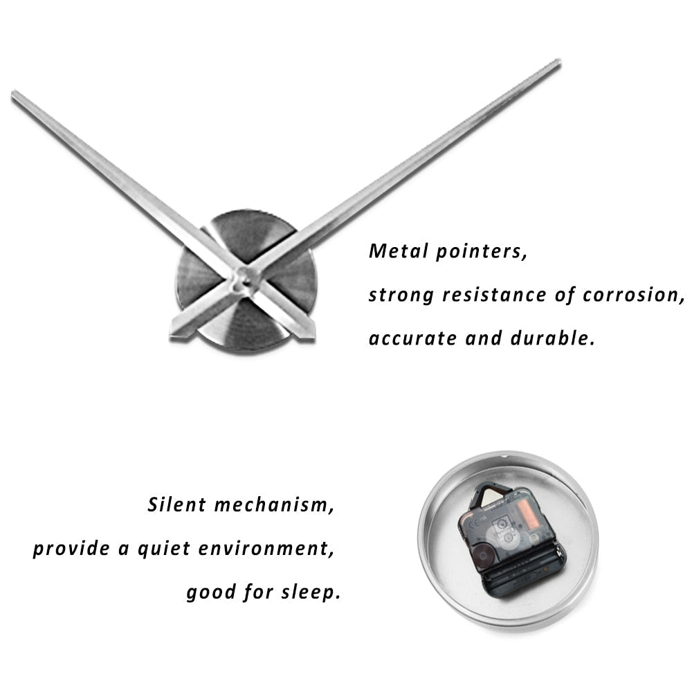 Große 3D-Wanduhr DIY 100 cm Acryl – Dekorative Küchenuhr
